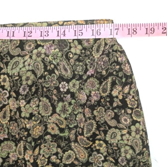 Y2K Fairy Grunge Dark Floral Dress Barn Skirt Green Gold Large - Picture 9 of 11